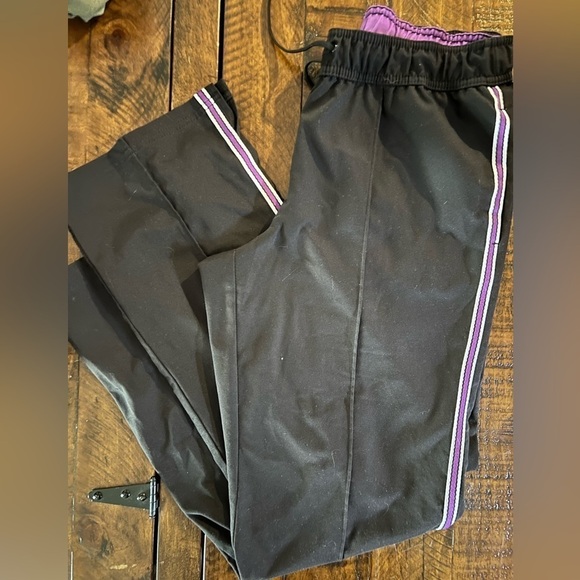 SJB active size small athletic pants black with purple stripe - Picture 1 of 3